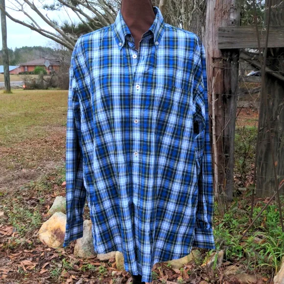 orvis men's dress shirts Orvis Mens Tech Chambray Short-Sleeve Work Shirt Blue Fog Saltwater Print / XXL